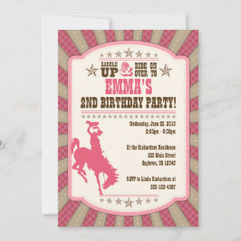 Cowgirl 2. Geburtstag Party Einladung