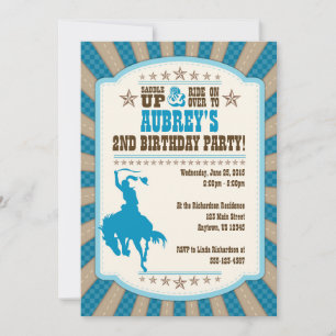 Cowgirl 2e fête d'anniversaire Invitation fille