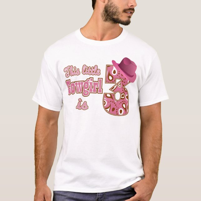Cowgirl 3. Geburtstag T-Shirt (Vorderseite)