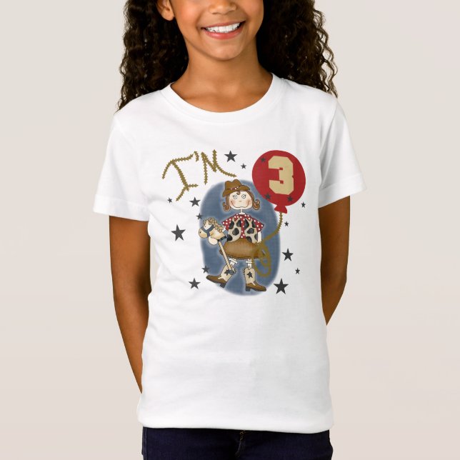 Cowgirl-3. Geburtstag T-Shirt (Vorderseite)