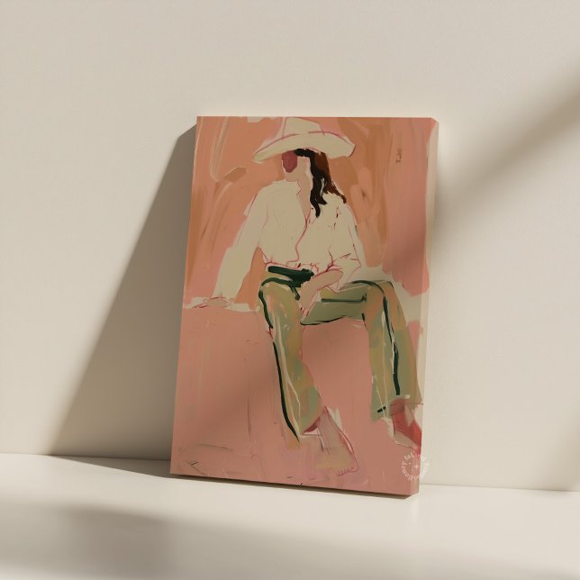 Cowgirl Aesthetic Stretted Leinwanddruck (cowgirl aesthetic wall art, western boho canvas print, rustic cowgirl decor print, vintage western a)