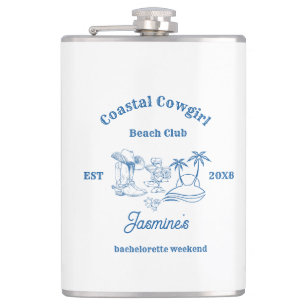 Cowgirl am Blue Ocean Bachelorette Flachmann