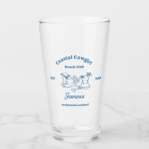 Cowgirl am Blue Ocean Bachelorette Glas