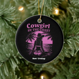 Cowgirl am Coast Style Western Beachy Women Keramik Ornament