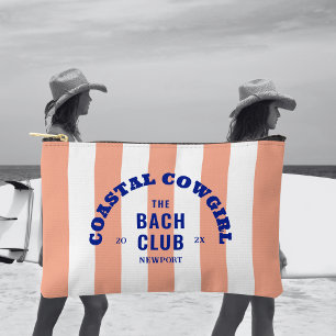Cowgirl am Strand Der Bach Club Pink Cabana Strip Zubehörtasche