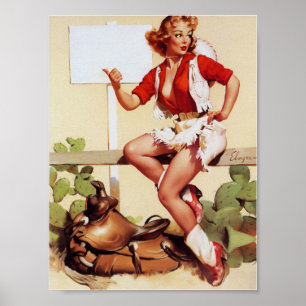 Cowgirl-Anhängevorrichtung ein FahrButton oben Poster