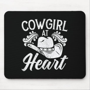 Cowgirl at Heart Western Rodeo Howdy Horseback Rid Mousepad