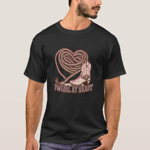 Cowgirl at Heart Western Rodeo - Rosa Stiefel T-Shirt