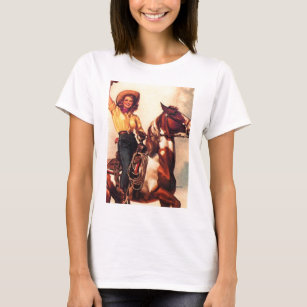 Cowgirl auf ihrem Pferd T-Shirt