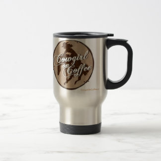 "Cowgirl auf Kaffee-" rostfreier Stahl-Reise-Tasse Reisebecher