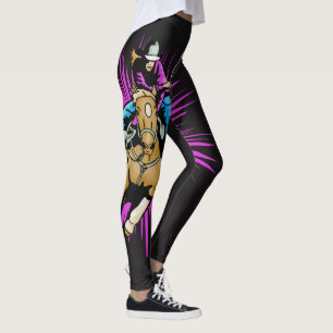 Cowgirl auf laufenden PferdeWestern-Leggings Leggings