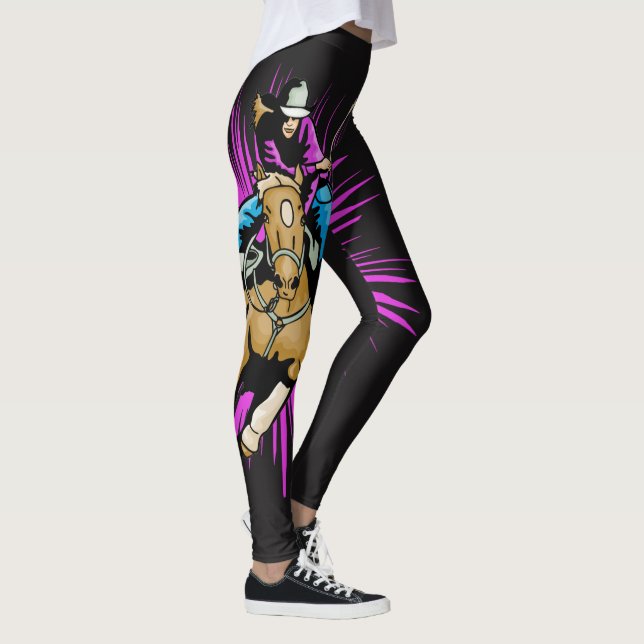 Cowgirl auf laufenden PferdeWestern-Leggings Leggings (Rechts)