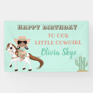Cowgirl auf Pferd Mädchen Western Ranch Ethnisch Banner