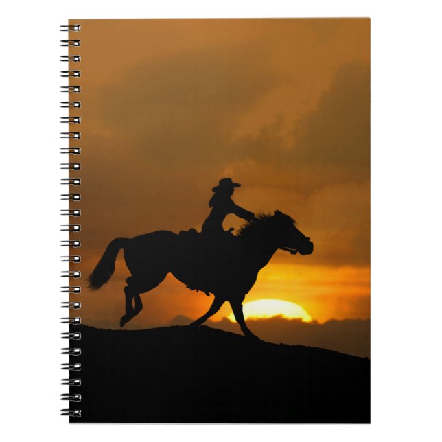 Cowgirl auf Pferderennfahrer Western Notizblock (Vorderseite)