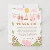 Cowgirl Baby Clothesline Western Danke Karte