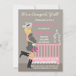 Cowgirl-Baby-Duschen-Einladungen - blonder Western Einladung