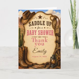 Cowgirl-Baby-Party Dankeskarte