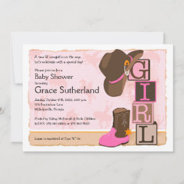 Cowgirl Baby Showeinlage Einladung