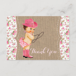 Cowgirl-Baby-Shower-Dankeskarten Dankeskarte