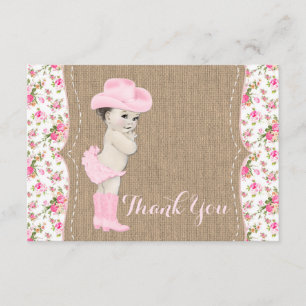 Cowgirl-Baby-Shower-Dankeskarten Dankeskarte