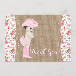Cowgirl-Baby-Shower-Dankeskarten Dankeskarte