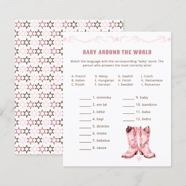 Cowgirl Baby Showgame - Baby Around World (Vorne/Hinten)