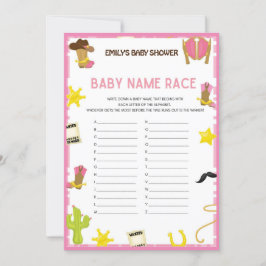 Cowgirl Baby Showgame - Bearbeitbarer Name, 12x18 Einladung