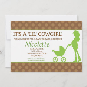 Cowgirl Babydusche Einladung