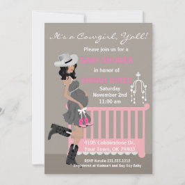 Cowgirl-Babyparty-Einladung - Afroamerikaner Einladung