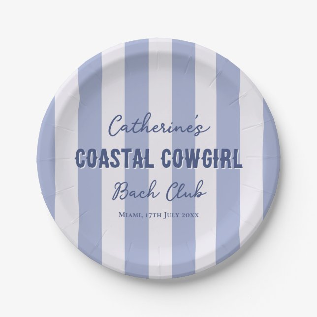 Cowgirl Bach Bach Club Pappteller (Vorderseite)