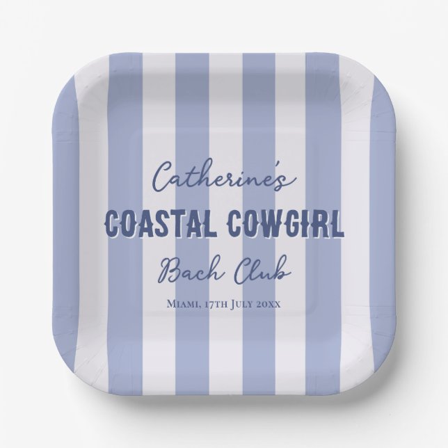 Cowgirl Bach Bach Club Pappteller (Vorderseite)