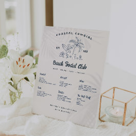 Cowgirl Bachelorette | Bar Menu Sockelschild