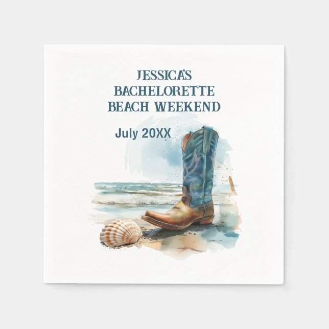 Cowgirl Bachelorette Beach Weekend Serviette (Vorderseite)