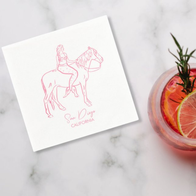 Cowgirl Bachelorette Cocktail Serviette (Von Creator hochgeladen)