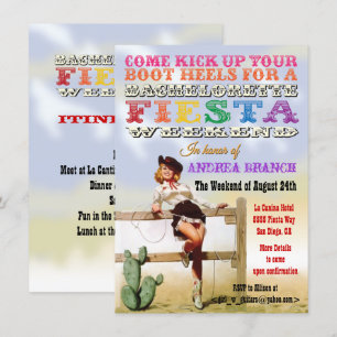 Cowgirl Bachelorette Fiesta Weekend Einladungen