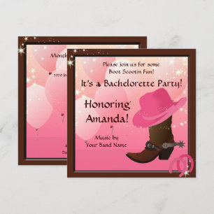 Cowgirl Bachelorette Party Invitation personnalisé