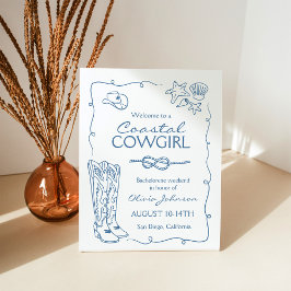 Cowgirl Bachelorette Weekend Party Sockelschild