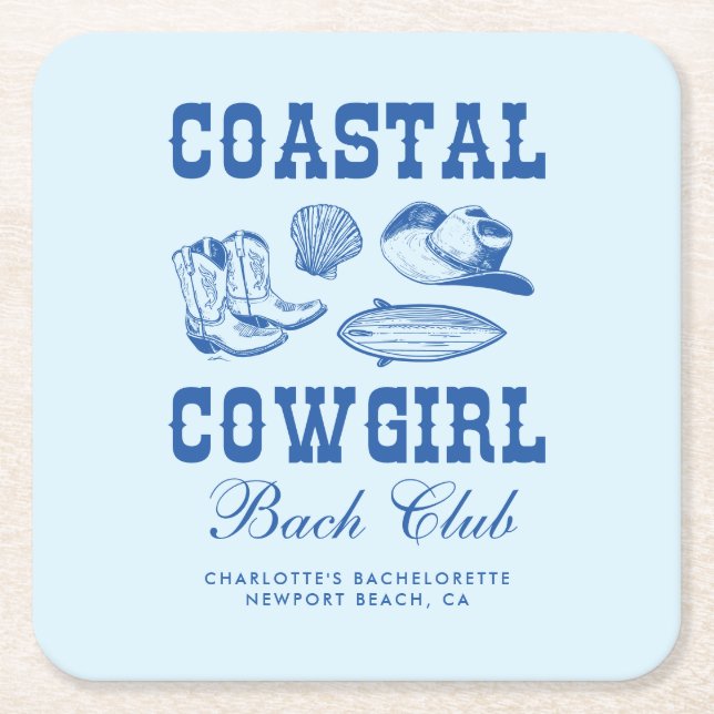 Cowgirl Bachelorette Weekend Rechteckiger Pappuntersetzer (Vorderseite)