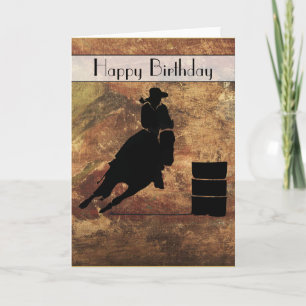 Cowgirl-Barrel-Racerin zum Geburtstag Karte