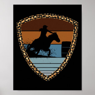 Cowgirl Barrel Racing Racing Reitsport Rodeo Ropin Poster