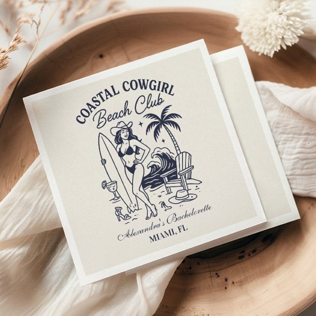 Cowgirl Beach Club Bachelorette Serviette (Von Creator hochgeladen)
