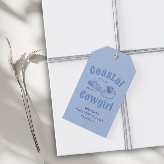 Cowgirl Beach Junggeselinnen-Abschied Geschenkanhänger (Coastal Cowgirl Beach Bachelorette Party Gift Tags)