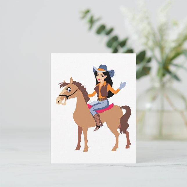 Cowgirl beim Reiten eines Pferdes Einladung (Von Creator hochgeladen)