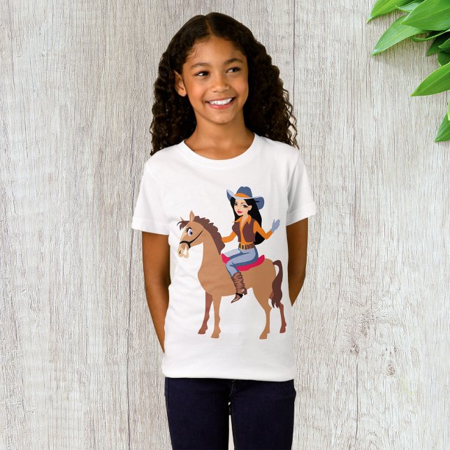 Cowgirl beim Reiten eines Pferdes T - Shirt (Von Creator hochgeladen)