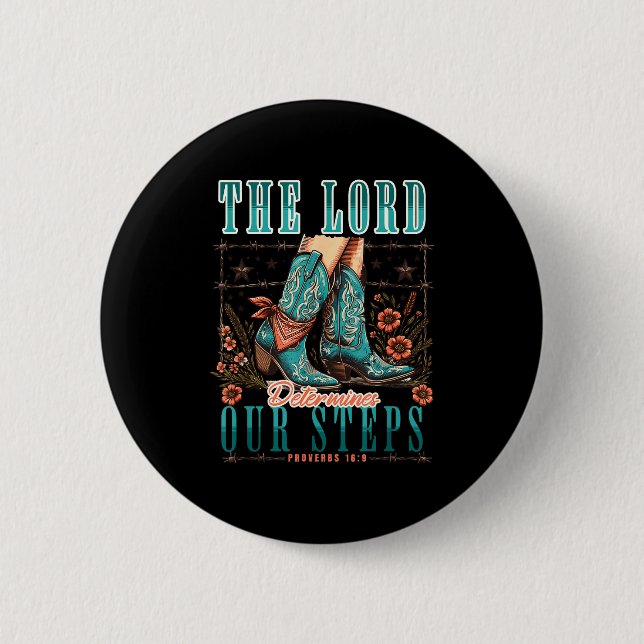 Cowgirl Bible Scripture Verse Western Jesus For Wo Button (Vorderseite)