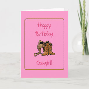 Cowgirl Birthday Card Karte