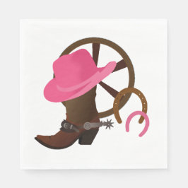 Cowgirl Birthday Party Boot Scottin Serviette
