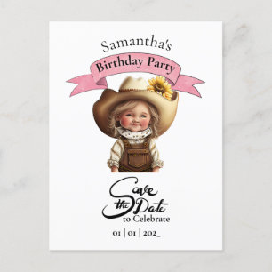 Cowgirl Birthday Postcard Postkarte