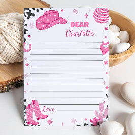 Cowgirl Birthday Time Capsule Note Card Dankeskarte