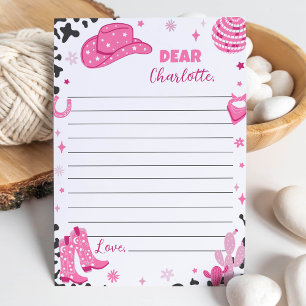 Cowgirl Birthday Time Capsule Note Card Dankeskarte